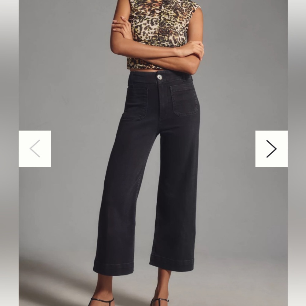 Anthropologie black high rise wide leg jeans